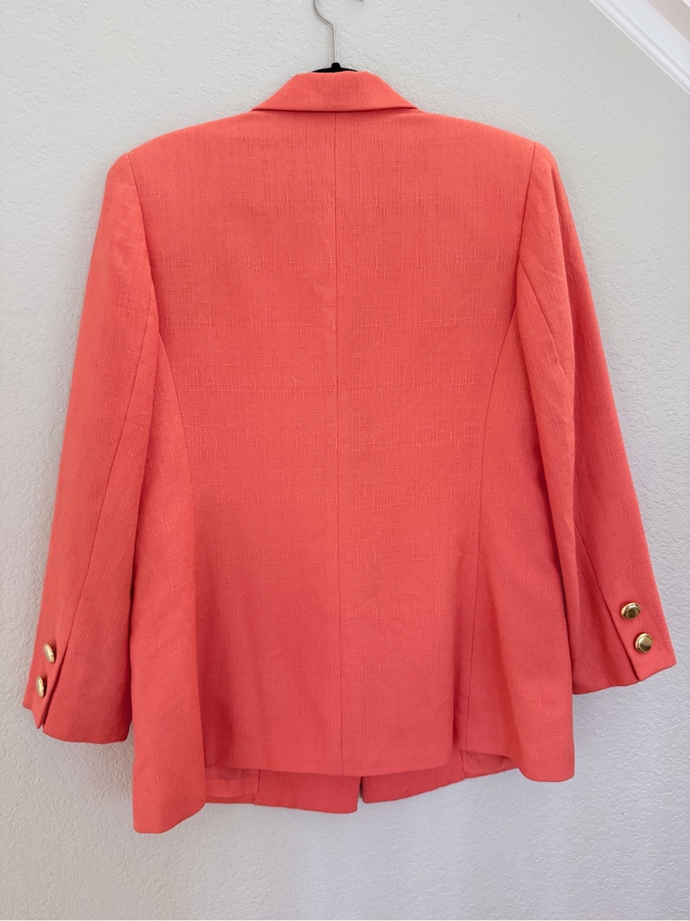 Vintage Kasper for A.S.L. Coral Blazer Double Breasted Gold Buttons Size 10 - Picture 5 of 7